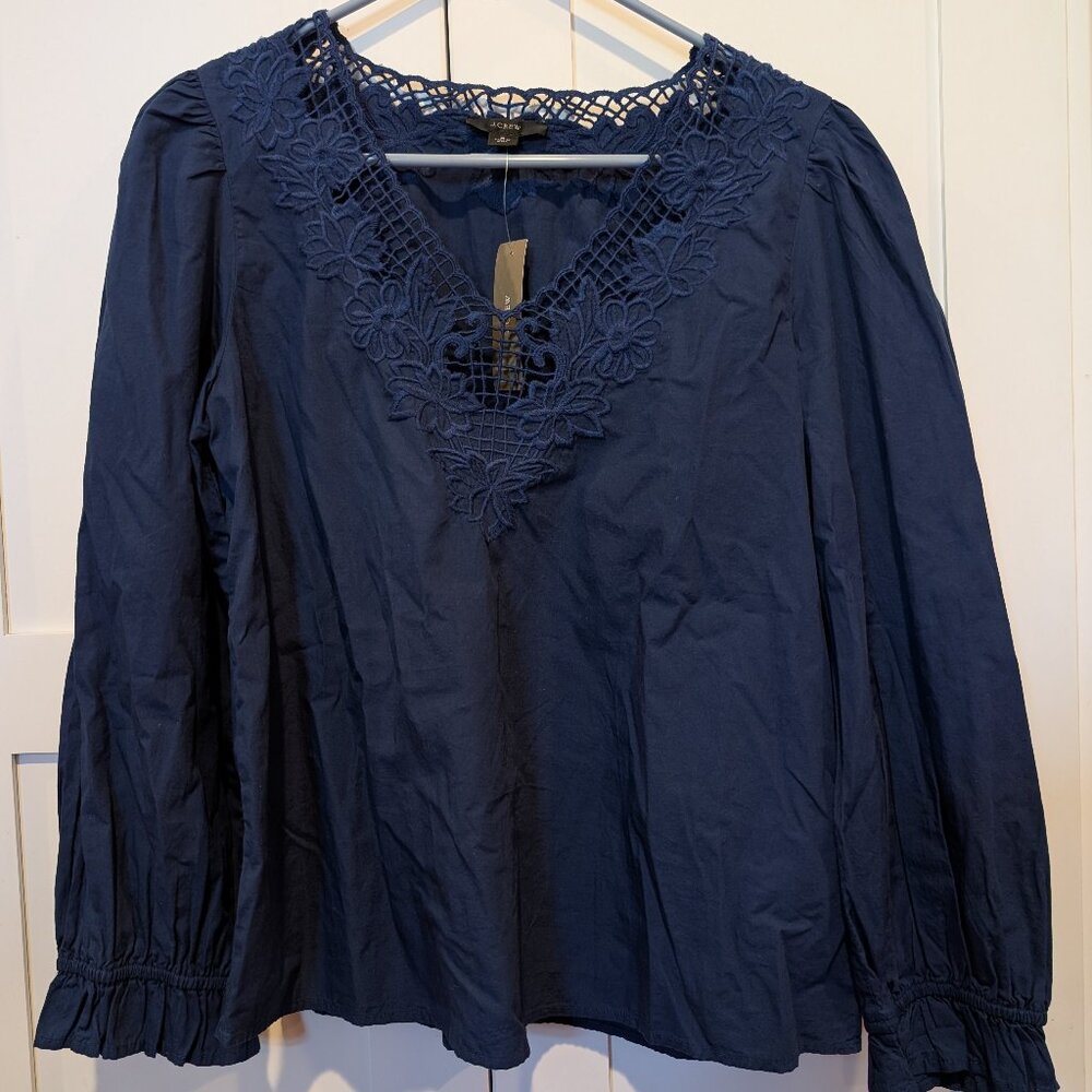J. Crew Embroidered Cotton Shirt (size S, new with tag)